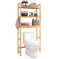 SMIBUY Bathroom Storage Shelf, Bamboo Over-The-Toilet Organizer Rack, Freestanding Toilet Space Saver with 3-Tier Adjustable Shelves (Natural) - color: Natural