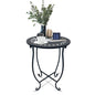Indoor Outdoor Small Metal Round Side Table, 14 Inch Patio Coffee Bistro Table, Weather Resistant Black Metal Side Table for Patio Balcony Yard Porch Garden, Plant Stand for Indoor Outdoor Use - style: Set of 1 Style C