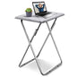 Tv Trays, Folding Tray Table, Dinner Tray Table with No Assembly Required&Sturdy, Foldable Snack Eating Trays Table for Living Room, 15 x 18.9 x 26 in(White Marble,1PC) - color: White Marble, size: 1pc