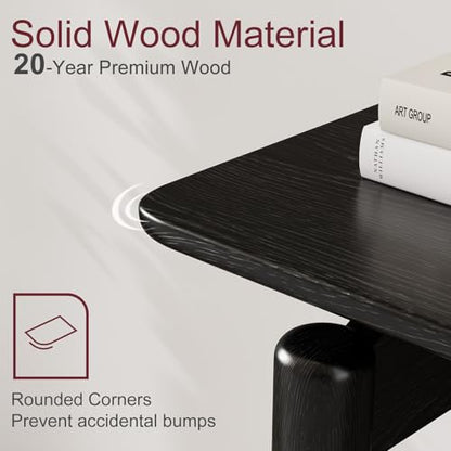AQIMUELE Wood Console Table Black Entryway Table, Thin Console Table, Sofa Tables for Living Room (39.4'') - color: Black, size: 39.4"W x 11.8"D x 29.9"H