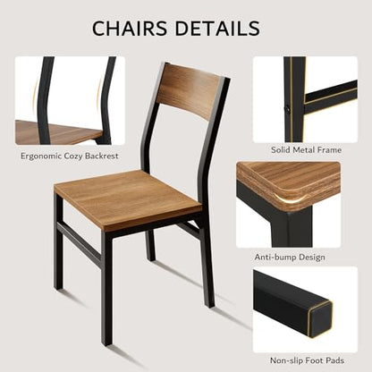 iPormis 7-Piece Dining Table Set with 6 Chairs, 63" Extendable Kitchen Table & Chairs Set for 4-6, Dining RoomTable with Solid Metal Frame & MDF Board, Perfect for Small Space, Easy Assembly, Walnut - color: Walnut