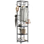ELYKEN Coat Rack Freestanding, Hall Tree with 3 Storage Shelves and 12 Hooks, Metal Clothes Rack Stand Organizer for Bedroom, Hallway, Entryway, Office, Living Room, Black - color: Black