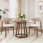COLAMY Wooden Dining Chairs Set of 2, Modern Fabric Upholstered Kitchen Side Chairs, Farmhouse Dining Room Chair with Foot Pegs, Beige - color: Beige, size: Set of 2