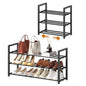 Roylvan 3-Tire 17"-31" Expandable Shoe Rack for Closet, Entryway, Dorm | Fits 6-12 Pairs Shoes, Adjustable Free Standing Shoe Shelf Storage, Shoes Organizer for Small Closet, Metal, Black - size: 3-Tire Black
