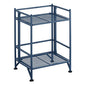 Convenience Concepts Xtra Storage Shelves - 2 Tier Folding Metal Organizer Shelf for Office, Closet, Laundry Room, Garage, Kitchen, Bathroom, & Bedroom, No Tools Assembly, Cobalt Blue - color: Cobalt Blue