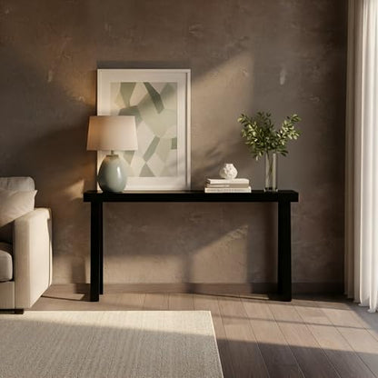 Plank+Beam Classic Console Table, 66 Inch, Black | Non-Toxic Finishes, Versatile Design, Elegant Details, Easy Assembly, Quick Setup, Solid Wood - color: Black, size: 66" Console Table