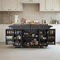 Kitchen Island Cart with Storage on Wheels, 59" Large Rolling Kitchen Island with Drop Leaf, Mobile Island for Kitchen with Towel Rack, Drawers for Dining Room, Black - size: 59.3" W, style: Black