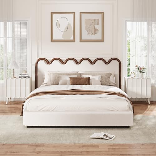 Modern Set of 2 Fluted Nightstand for Bedroom, White Wood Bedside Table | Wood End Side Table with Arch Curved Design, Night Stand with 2 Drawer - color: White, size: 2 Pack