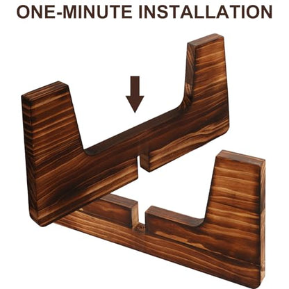 Plant Stand Indoor, Short Plants Holder for 5-15 Inch Pot, Brown Wooden Flower Pot Stand for Indoor Plants, Small Single Floor Plant Stand, Wood, 2 PCS