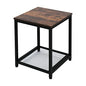 Industrial End 2-Tier Side Table with Storage Shelf Sturdy Easy Assembly Wood Look Accent Furniture with Metal Frame - color: Rustic Brown 3