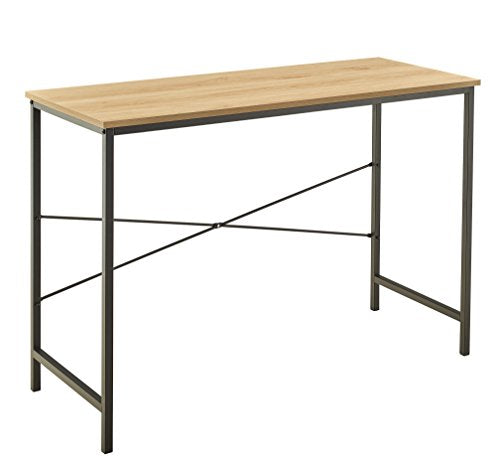 ClosetMaid Writing Desk or Console Table for Office, Entryway or Living Room, Industrial Modern Design, Wood with Black Metal Frame, Natural Finish - color: Natural