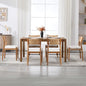 BESTANO Modern Armless Dining Chairs with Rope Woven Back Set of 6, Beige Linen Fabric Upholstered Kitchen & Dining Room Chairs, Mid-Century Classic Farmhouse Wooden Side Chair - color: Beige, size: 6 Chairs