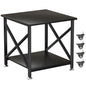 Printer Stand, 23.6 x 23.6 Inches Large Printer Stand with Storage Shelf, 2 Tier Printer Table for Home Office, Rolling Printer Cart with Industrial Wheels, Mini Fridge Stand Table, Black - color: Black
