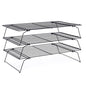 Cooling Rack for Baking 3 Tiers, 16" x 10" Cookie Cooling Wire Rack Stackable Collapsible Nonstick, Stainless Steel Baking Cooking Cooling Racks with Optimum Air Flow, Black - color: Black, size: 16"x10"-3Tier