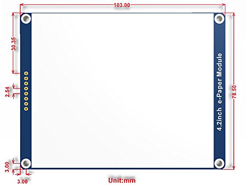 4.2inch E-Ink Display Module Resolution 296x128 3.3v E-Paper Electronic Screen Panel SPI Interface for Raspberry Pi/STM32/Arduino/Nucleo/Jetson Nano