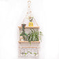 TENEWEE Boho Macrame Wall Hanging Shelf with Hooks for Bedroom | Handmade Woven, Space Saving For Rental Apartments, Easy Hanging, Plant & Book Display, Bedroom, Kitchen, Bathroom, Dorm - size: 2tier shelves