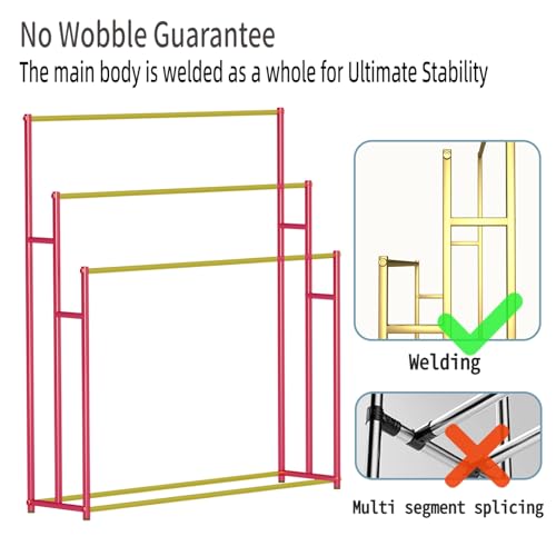 3 Tier Standing Towel Rack - Extra Wide Large Bathroom Towel Stand, Heavy-Duty Metal Towel Drying Rack for Poolside (Matte Black, 25.6” Wide) - color: Matte Black