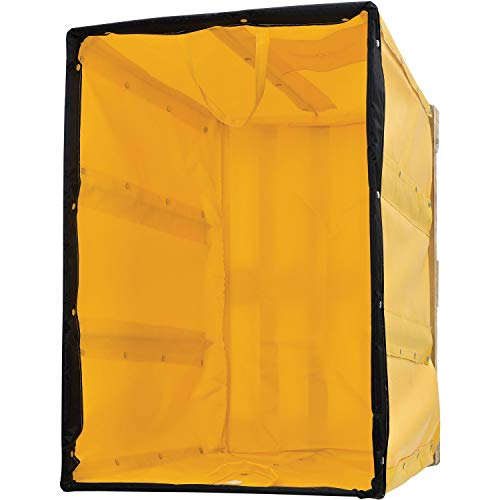 Global Industrial 12 Bushel, Yellow Vinyl Basket Bulk Truck, Unassembled | 36"L x 26"W x 33-1/2"H, Rolling Laundry Cart, Commercial Material Handling Cart with 4" Casters - color: Yellow