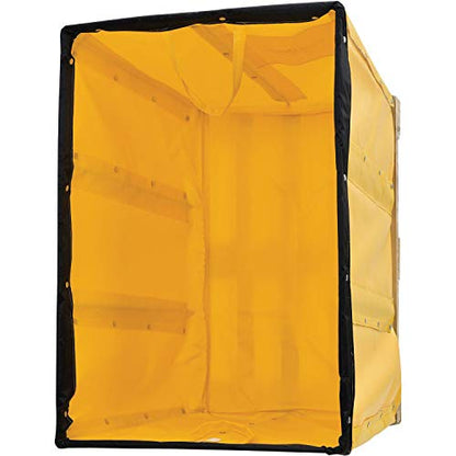 Global Industrial 12 Bushel, Yellow Vinyl Basket Bulk Truck, Unassembled | 36"L x 26"W x 33-1/2"H, Rolling Laundry Cart, Commercial Material Handling Cart with 4" Casters - color: Yellow