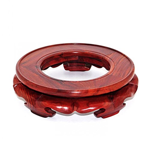 GOLDY&WENDY Oriental Asian Rosewood Vase Stand Decorative Crystal Ball Holder - size: 6.5" Inside Diameter