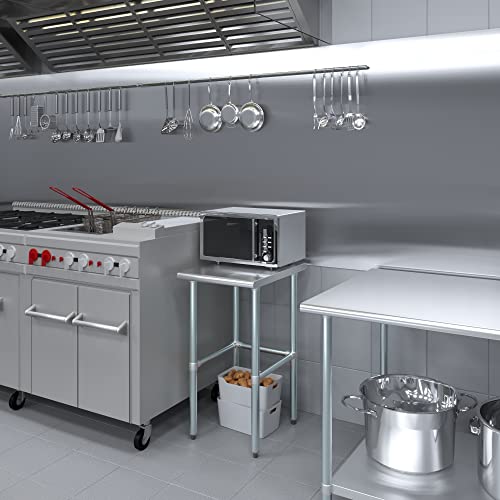 24 in. x 18 in. Open Base Stainless Steel Work Table | Residential & Commercial | Food Prep | Heavy Duty Utility Work Station | NSF - size: 18 in. Length x 24 in. Width