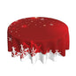 BETGINY Merry Christmas Tablecloth 60 Inch Round Winter Red White Snowflakes Table Cloth Dust-Proof Wrinkle Resistant Rustic Tablecloth for Holiday Party Dining - color: Red Christmas, size: 60" (Round)