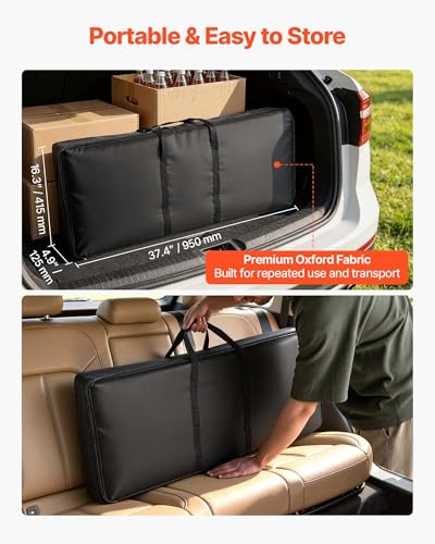 VEVOR Folding Portable Bar Table, 38.6 x 15.2 x 34.3 in, with Carry Bag, Storage Shelf, and Detachable Skirt, Quick and Easy Setup, Foldable Mobile Bartending Station for Events, Party, Tradeshow - size: 38.6 x 15.2 x 34.3 in
