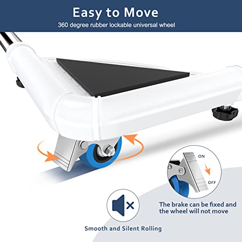 SPACECARE Mini Fridge Stand Mobile Roller, Adjustable Furniture Dolly with 4 Locking Wheels, Heavy Duty Washing Machine Base, Universal Appliance Pedestal for Dryer and Refrigerator- White - color: White