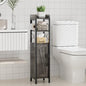 VECELO Small Bathroom Storage Cabinet, Slim Toilet Paper Holder with Shelves & Metal Racks, Organizer Cabinet for Narrow Spaces, Iron Gray, Farmhouse Style