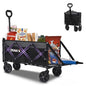 Foldable Wagon with Tailgate,12 lb Lightweight Small Utility Cart | Garden, Grocery, Beach, Camping, Portable Use, Gray - color: Black Gray