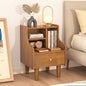 Solid Wood Nightstand with Drawers, Bookshelf Nightstand, Mid Century Modern Nightstands, Small Wood Night Stand with Open Shelf, Wooden End Side Table with Storage for Bedroom, Living Room (Walnut) - style: Bookshelf Nightstand