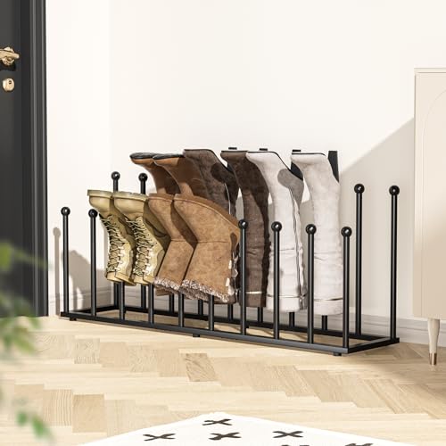 pickpiff Free Standing Shoe Racks - Black Metal Boot Rack Organizer Tall Boots for Dorm Room, Closet, Entryway, Bedroom, Patio Outdoor, Hallway, Black, Shoe Storage Fit for 10 Pairs - color: Black, size: Standard Poles - Extra Large for 10 Pairs