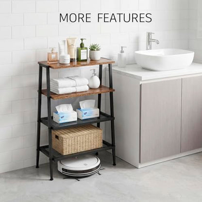 A-Shape Shoe Rack, 4-Tier Heavy-Duty Shoe Organizer with Wooden Top & Mesh Shelves, Space-Saving for Entryway, Bedroom, Hallway(25.28" H, Holds 8 Pairs, Rustic Brown) - size: 17.32" X 10.24" X 25.28"