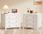 Huuger Paint Night Stand with Charger Station, 3 Drawer Nightstand Set of 2 | Larger Wider Bedside Table with USB-C Port, Modern End Table, for Bedroom, Living Room, White Nightstand - color: White