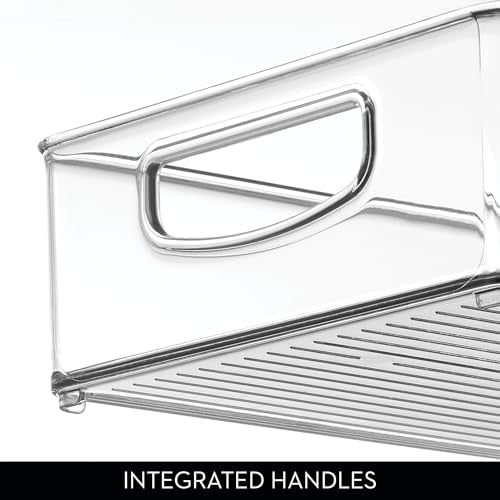 iDesign Stackable Clear Plastic Extra Long Pantry Organizers | Cabinet Storage Bins, For Kitchen - size: 16 x 8 x 3, style: Pack of 1