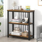 FOLUBAN 3 Tier Bookshelf, Industrial Wood and Metal Bookcase, Small Book Shelf for Home Office Bedroom Living Room, Rustic Brown - color: Brown, size: 12.6"D x 29.5"W x 32.3"H