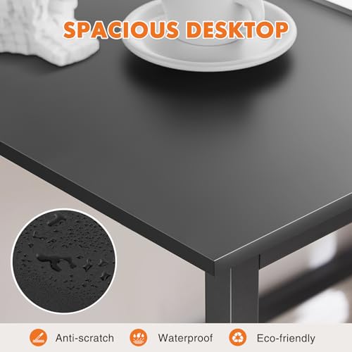 Sweetcrispy Small Computer Desk, 63" Office Writing Desk with Metal Frame & Wooden Top, X-Shaped Reinforcement, Student Study Home Bedroom Table, Black - color: Black, size: 63-Inch