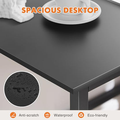 Sweetcrispy Small Computer Desk, 63" Office Writing Desk with Metal Frame & Wooden Top, X-Shaped Reinforcement, Student Study Home Bedroom Table, Black - color: Black, size: 63-Inch