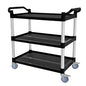 Utility Cart with Tangle-Free Wheels, 3 Tier Rolling Cart, Restaurant Cart | 2 with Brakes, Heavy Duty 350 Lbs Capacity,Commercial Serving Cart for Home, Office, Restaurant, Warehouse. - size: 34"×17"×38" M