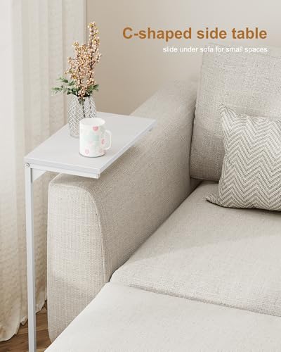 TUTOTAK C Shaped End Table, Small Side Table, Set of 2, 28.7 inch Tall Couch Table, Sofa Table, Living Room, Bed Room, White TB01BW0712 - color: White