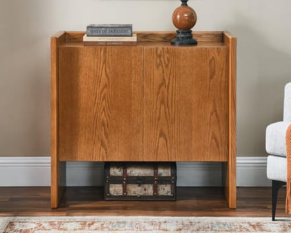 Mid Century Modern Sideboard Buffet Cabinet,Small Storage Cabinet with Outlet Holes for Living Room, Kitchen, Entryway, Hallway 34" Brown Ebony - color: Brown Ebony