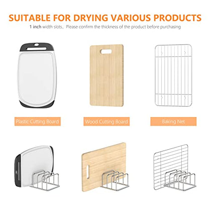 KORRTFID Cutting Board Organizer Stand Holder,304 Stainless Steel Chopping Board Holder,Pot Pan Lid Holder Rack kitchen Shelf Bakeware,Cookie Sheets Organizer (1.0 Inch Width Slots) - size: 1.0 in Slot