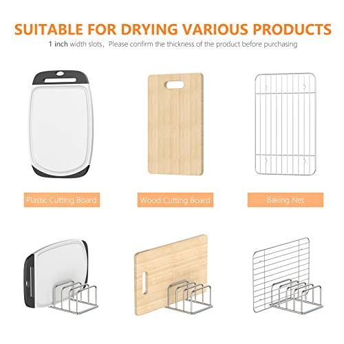 KORRTFID Cutting Board Holder, 2PSC Cutting Board Organizer Rack, 304 Stainless Steel Cookie Sheet Baking Pan and Tray Organizer for Kitchen Cabinet and Pantry Storage (1.0 Inch Width Slots) - size: 1.0 in Slot (2pcs)