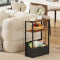 TUTOTAK Keep Phones Charged & Books Organized with Slim 3-Tier Side Table with Charging Station for Living Room Bedroom TB01BB095 - color: Brown