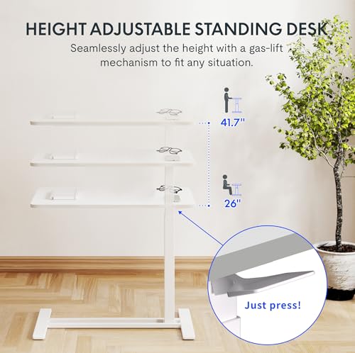 FLEXISPOT Adjustable C Table with Wheels, Mobile Snack Side End Table Sofa Couch Bedside Table Laptop Rolling Cart TV Tray Night Stand Small Space Side Table,(31.5" W x 17.7" D,White) - color: White, size: Large