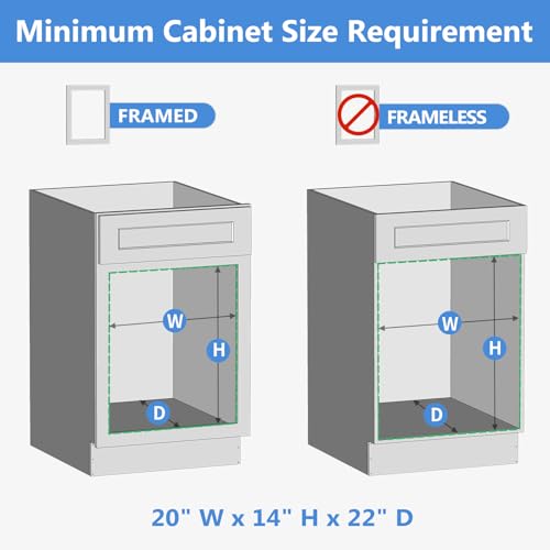 ROOMTEC 2 Tier Individual Pull Out Cabinet Organizer 19½"W x 21½"D, Slide Out Wood Shelves Organizers, Pull Out Drawers Organization and Storage for Kitchen Cabinet - size: 19½" W x 21½" D