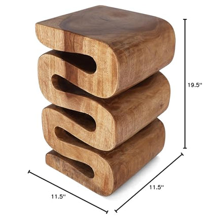 Rutledge & King Aspen Wood End Table - Unique Wooden Side Table - Mid Century Saur Wood Side Table - Small Accent Table - Mid Century Modern Decor - color: Natural, style: Aspen