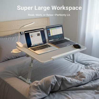 iXTRA Adjustable Laptop Lap Desk with Cooling Fan USB Light for Adults - color: Grey,70x45cm