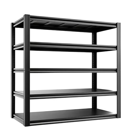 5-Tier 55" W x 24" D x 84" H Garage Shelving 5000LBS Storage Shelves Heavy Duty Metal Shelf Unit Adjustable Basement Industrial Storage Racks - size: 5T 55" W x 24" D x 84" H
