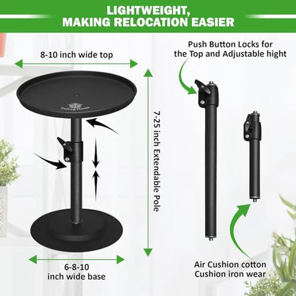 Adjustable Pure Iron Planter Inserts, 7-25” Plant Risers for Inside Pots, Planter Fillers for Large Pots, Indoor & Outdoor Insert with 8-10” Top & 6-10” Base (10 wide top. 10wide base) - size: 10 wide top. 8wide base